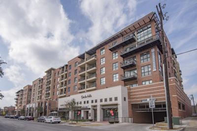 Main entrance featuring brick pilasters and decorative header courses