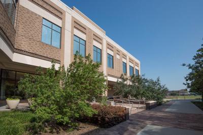 Emergency department entrance with CMU and brick construction